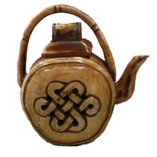 OX BONE CARVED TEA POT